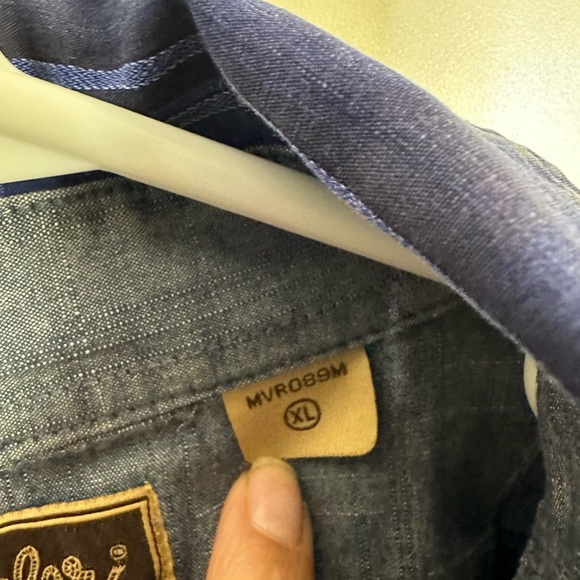 Wrangler Retro Blue Pearl Snap Buttoned Western Casual Shirt  Size XL - Picture 5 of 7